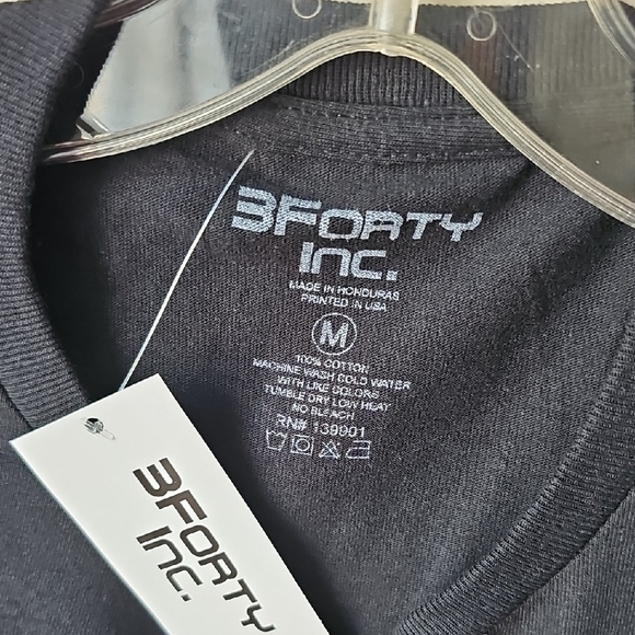 Black Graphic T-Shirt with Red and White Text - Picture 3 of 4